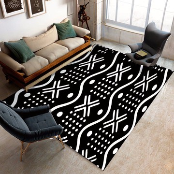 Monochrome African Rug | Black and White Carpet (LARGER SIZES AVAILABLE)