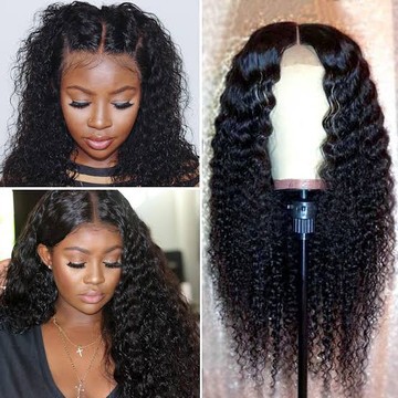 Curly hair with frontal, full frontal, easy wear, light weight