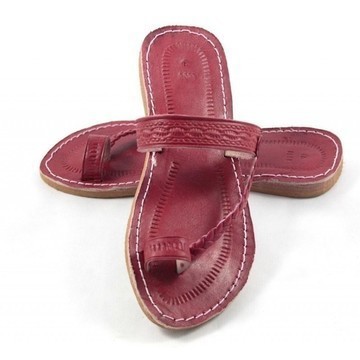 BIG SALE! Genuine Leather Flip-flop with Engraved Patterns Handmade in Morocco