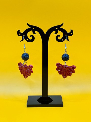 WILD24-13 : Boucles d'oreilles pendantes rouge argile