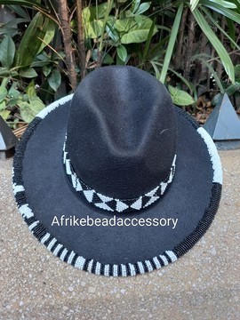 Black fedora hats, Unisexfedora hats, Beaded fedora, African fedora