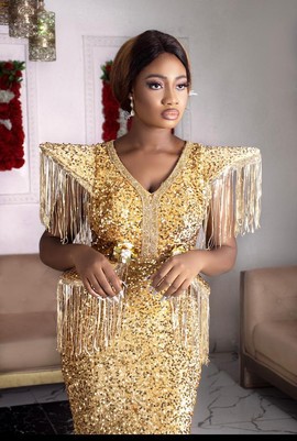 Robe de bal à paillettes dorées, robes de soirée, robes de mariée africaines, robe de fiançailles