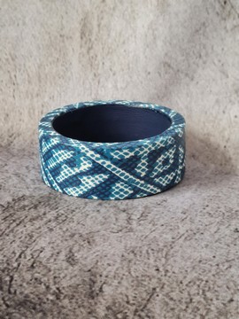 MAWU NDOP TURQUOISE bracelet in WAX fabric-loincloths