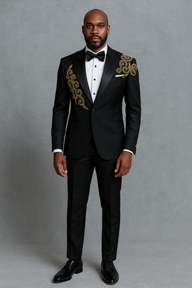 Embroidered men's suit