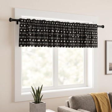 Valance de rideau afro-fusion en coquillages cauris – Noir et blanc | Bynelo