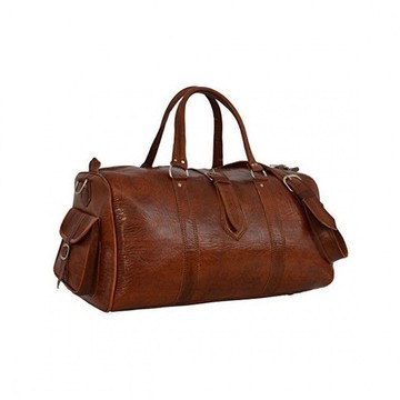Handmade genuine leather travel bag with shoe compartment - Large weekend bag
