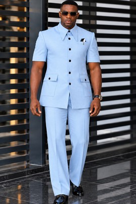 Costume safari premium bleu ciel pour homme