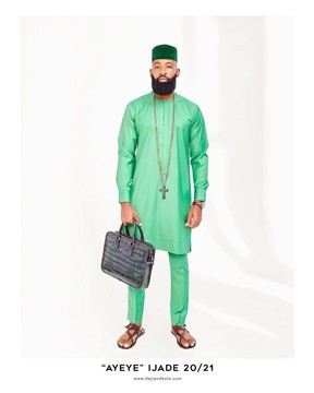 Lemon Green Kaftan Native &amp; Matching Hat