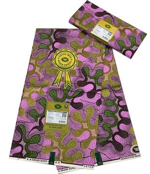 Wax Africain Ankara 100% coton 6 mètres (Rose)
