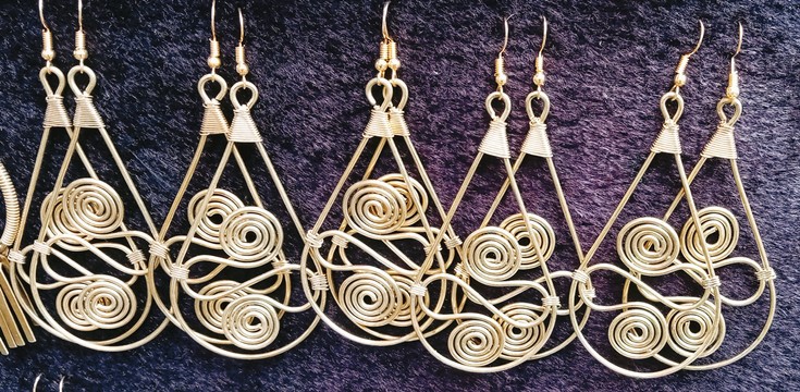 5 pairs of earrings,brass earrings, wholesale earrings, handmade earrings.