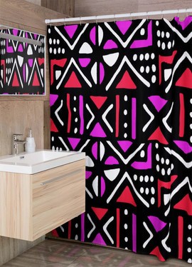 Cultural Unique Bath Mat White and Black Bathroom Rug (LARGER SIZES AVAILABLE)