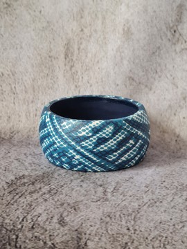 YEMOJA "L" NDOP TURQUOISE bracelet in WAX fabric-loincloths
