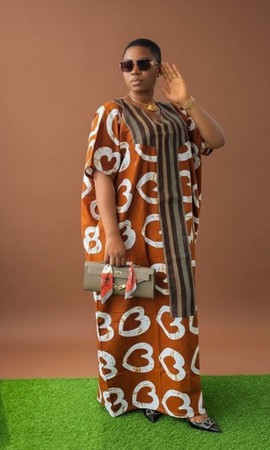 Trendy Brown African Print Kaftan: Comfort and Style Redefined