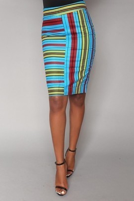Ofii adensecret ankara madi skirt / blue