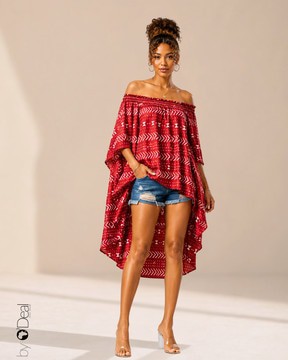 Asymmetrical bardot tunic - in satin silk