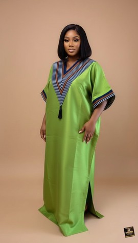 Caftan à pampilles vert émeraude verdoyant