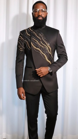 Men embroidered safari