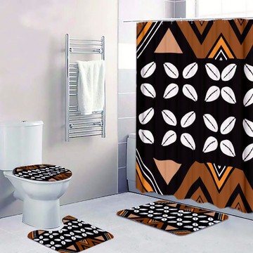 Cultural Unique Bath Mat White and Black Bathroom Rug (LARGER SIZES AVAILABLE)