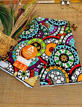 kamu multicolour ankara fabric 6yards, 💯 cotton