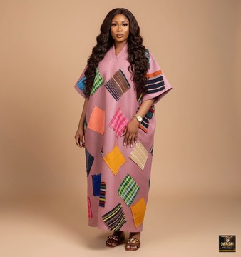 Tanwa Blush Pink Patchwork Kaftan