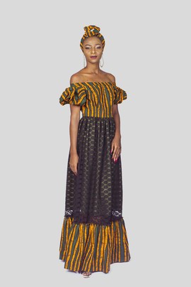 African Print Lace Dress, Couples Outfit, Ankara Dress, African Clothing for Women, African Dress