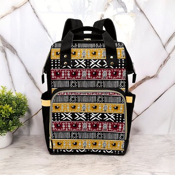 Mali Mud Cloth African Print Backpack | Afrocentric Style | Diaper Bag