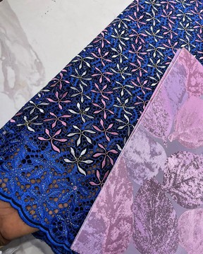 Dentelle pour femme, broderie ajourée à changement d'aiguille avec lurex, (5 yards)