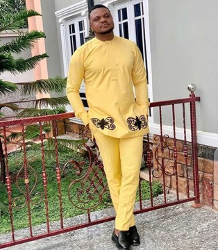 2 pièces, costume traditionnel africain pour hommes avec un pantalon assorti