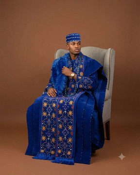 Imperial Royal Blue Aso Oke Agbada
