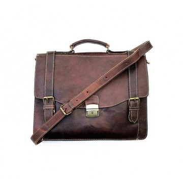 100% handmade genuine leather business briefcase.