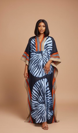 Women’s African Tie-Dye Kaftan Dress