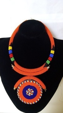 African beaded necklace, Beaded jewelry for women, Christmas gift for mom, Zulu beaded necklace