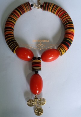 Collier africain ambre rouge, collier Masai déclaration, collier moderne, collier tribal