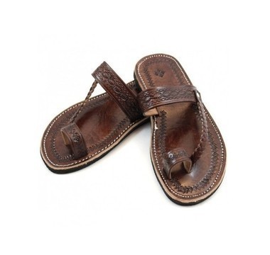 BIG SALE! Genuine Leather Flip-flop with Engraved Patterns Handmade in Morocco