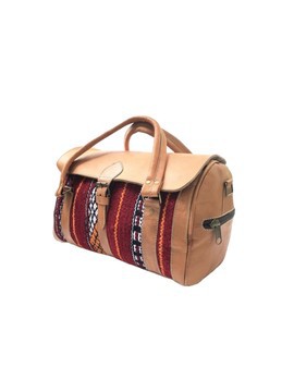 Handmade genuine leather travel bag with shoe compartment - Large weekend bag