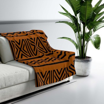 Ethnic African Throw Blankets Zigzag Mudcloth Pattern (MORE SIZES AVAILABLE)