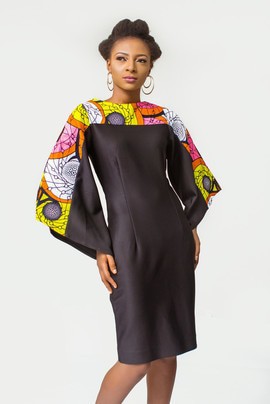 African Print dress, Ankara dress, African womens clothing, Sheath dress with ankara mix