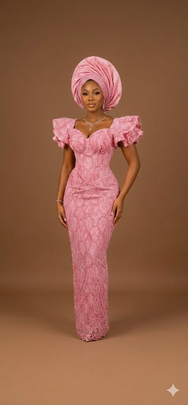 Pink Textured Gown