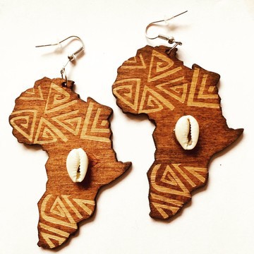 Beautiful pair of wooden earrings