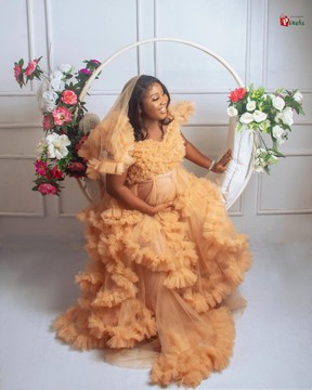 Women maternity photoshoot dress, tulle dresses, maternity gown robe