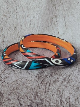 YEMOJA "S" bracelet in multicolored WAX fabric-loincloths