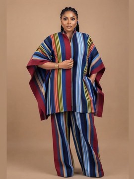 Ensemble asymétrique deux pièces à motifs