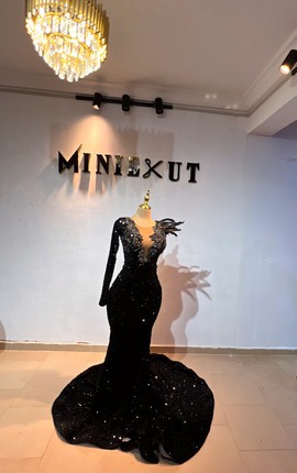 Black long dress,black dinner dress,long black prom dress, black prom dress