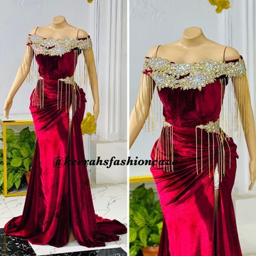 Long velvet evening dress, wedding dresses, prom gowns