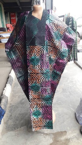 Adire Boubou, African Bubu, African Print Kaftan, Adire Silk Dress, Tie &amp; Dye Dress