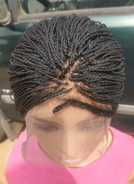 Braids wig,micro braids ,c part lace closure wig