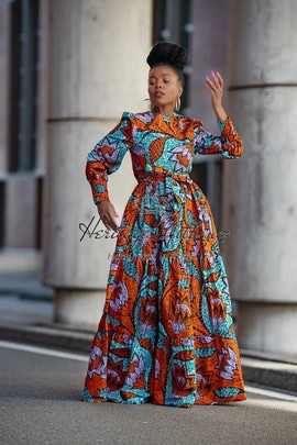 DERIN ORANGE MAXI DRESS