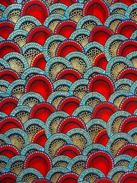 COUPON FABRIC WAX AFRICAN WEDDING FLOWER PATTERN