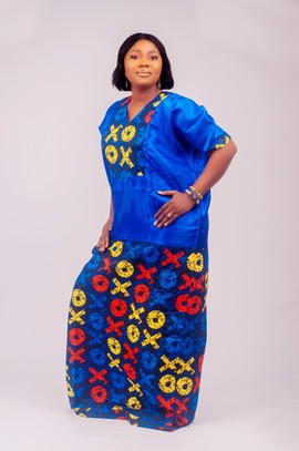 Boubou with Ankara and Liquid Mikado| African Wax| Rich Aunty Dress| Gifts For Her.