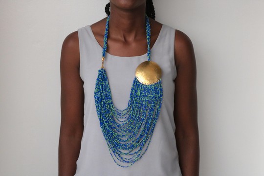 Collier de perles africaines, collier à franges, collier Maasai, collier zoulou